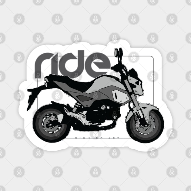 Ride grom bw Sticker by NighOnJoy